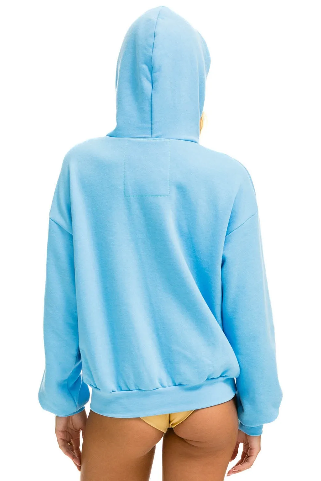 5 STRIPE RELAXED ZIP HOODIE - SKY BLUE