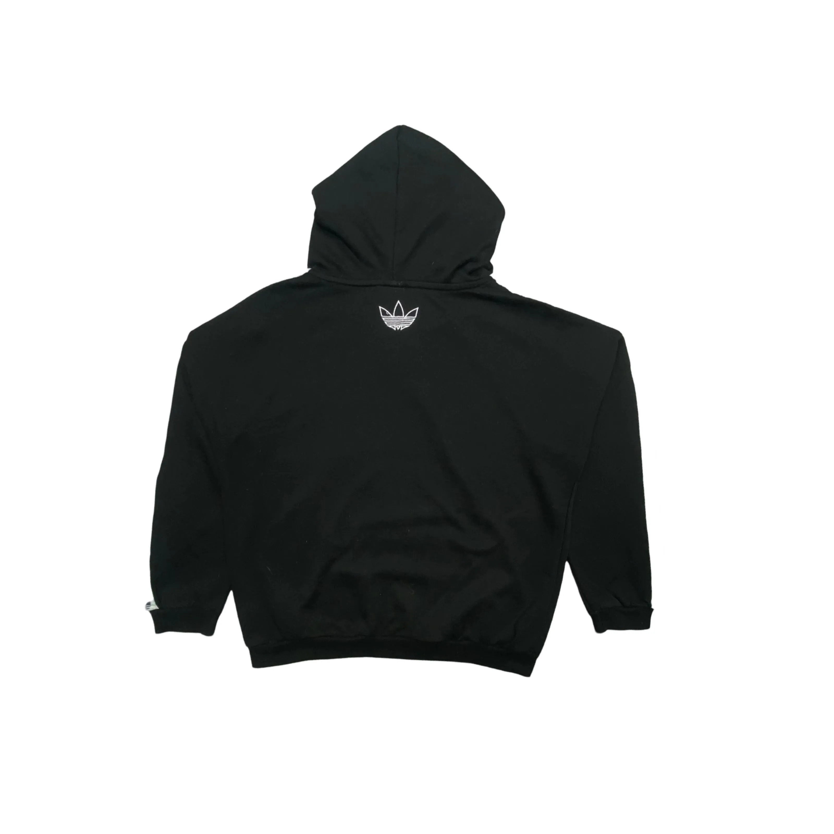 Adidas Originals Black Hoodie with Iconic Trefoil Branding | Medium