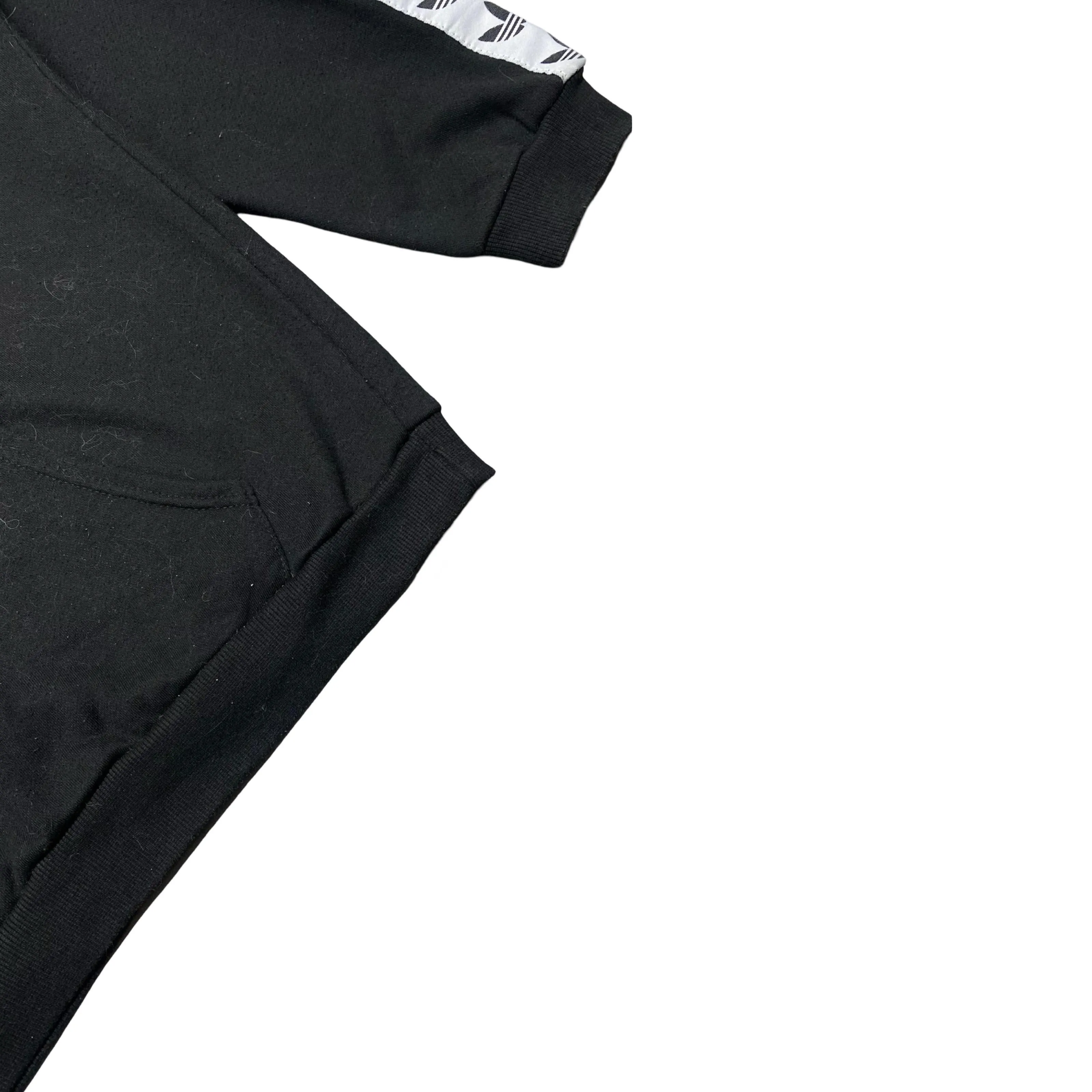 Adidas Originals Black Hoodie with Iconic Trefoil Branding | Medium