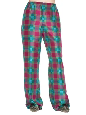 Alberta Ferretti Tartan Check Wide Legged Pants
