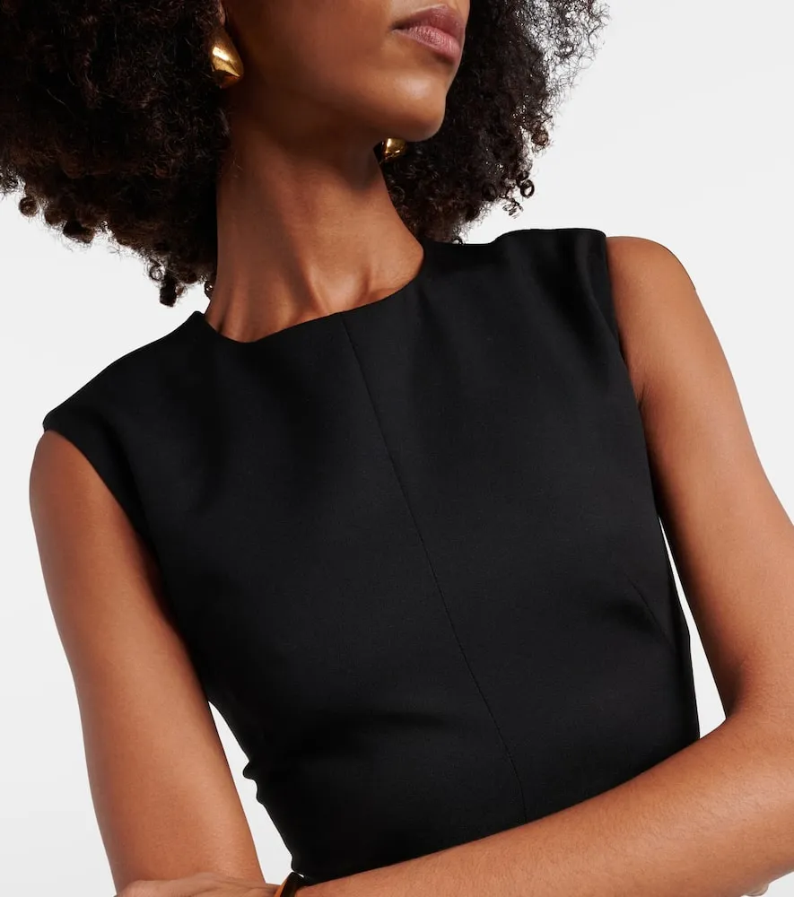 Alexander McQueen Draped wool midi dress