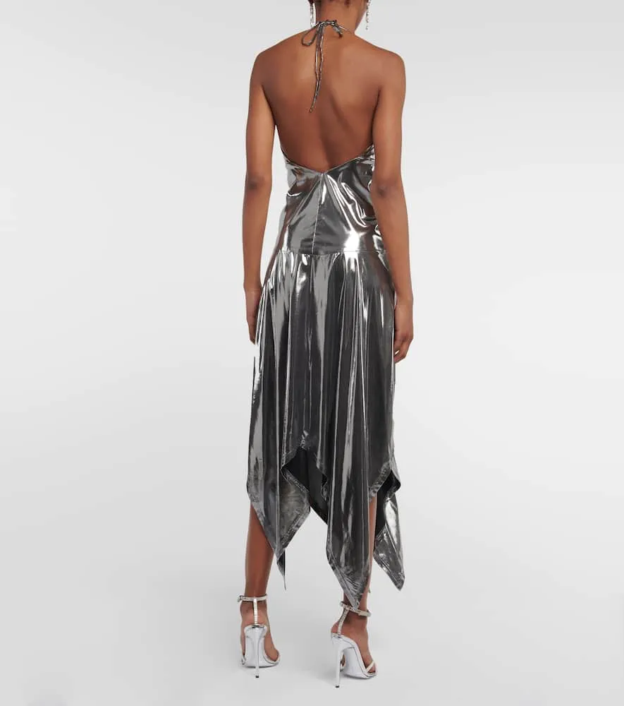 Alexandre Vauthier Halterneck metallic midi dress