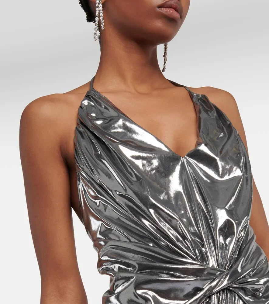 Alexandre Vauthier Halterneck metallic midi dress