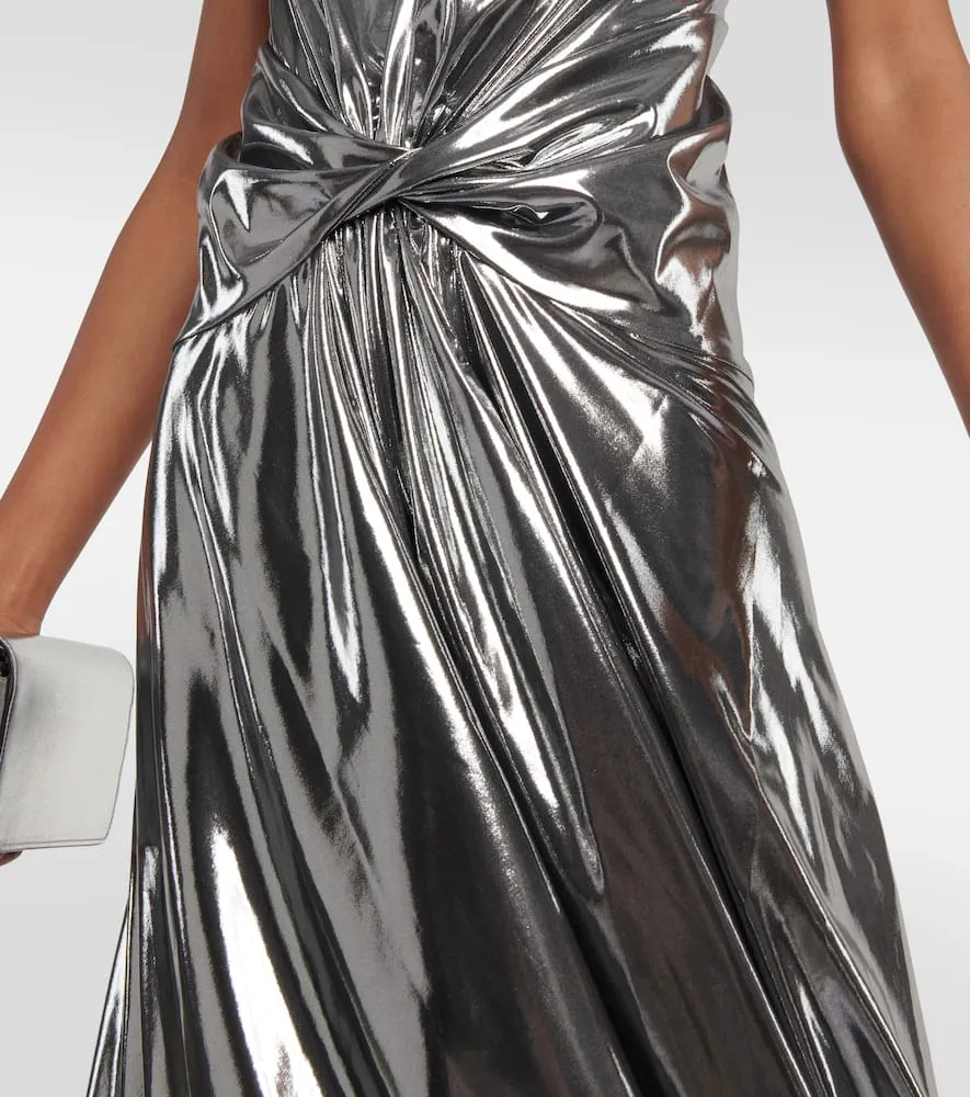 Alexandre Vauthier Halterneck metallic midi dress
