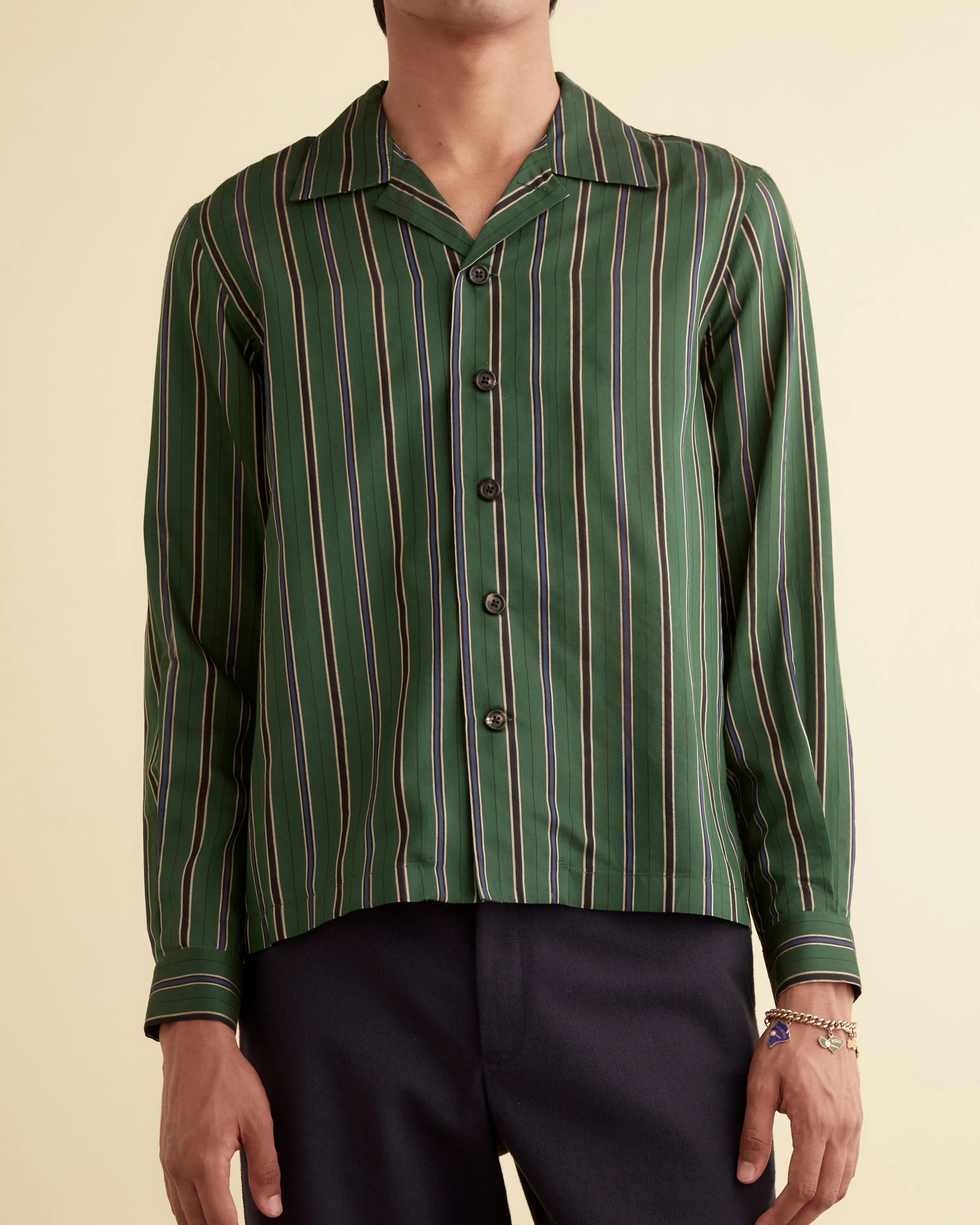 Alumni Stripe Long Sleeve Shirt - Green