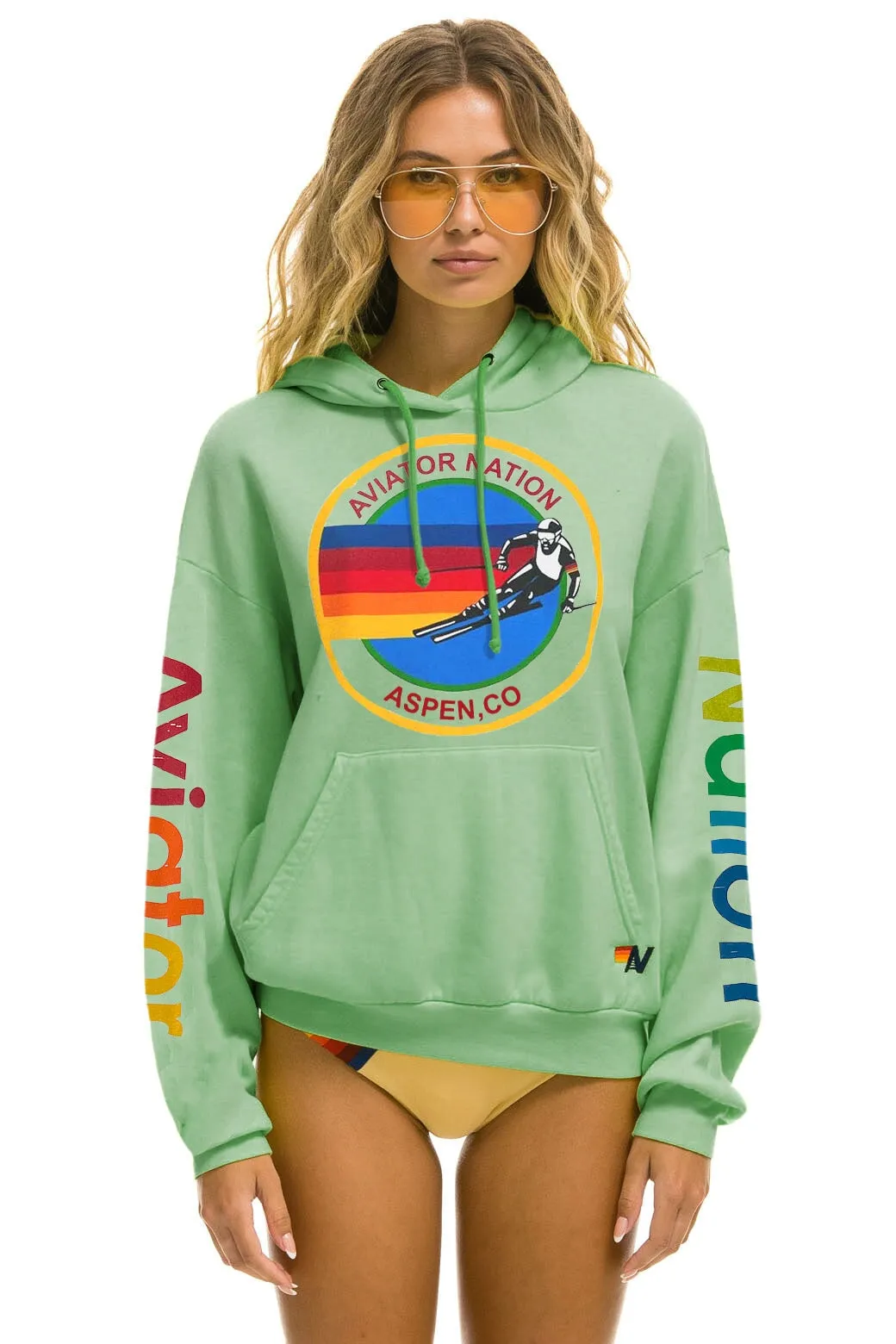 AVIATOR NATION ASPEN RELAXED PULLOVER HOODIE - MINT