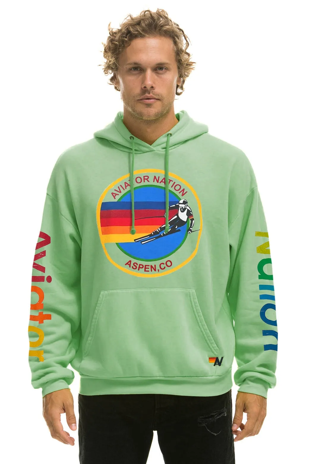 AVIATOR NATION ASPEN RELAXED PULLOVER HOODIE - MINT