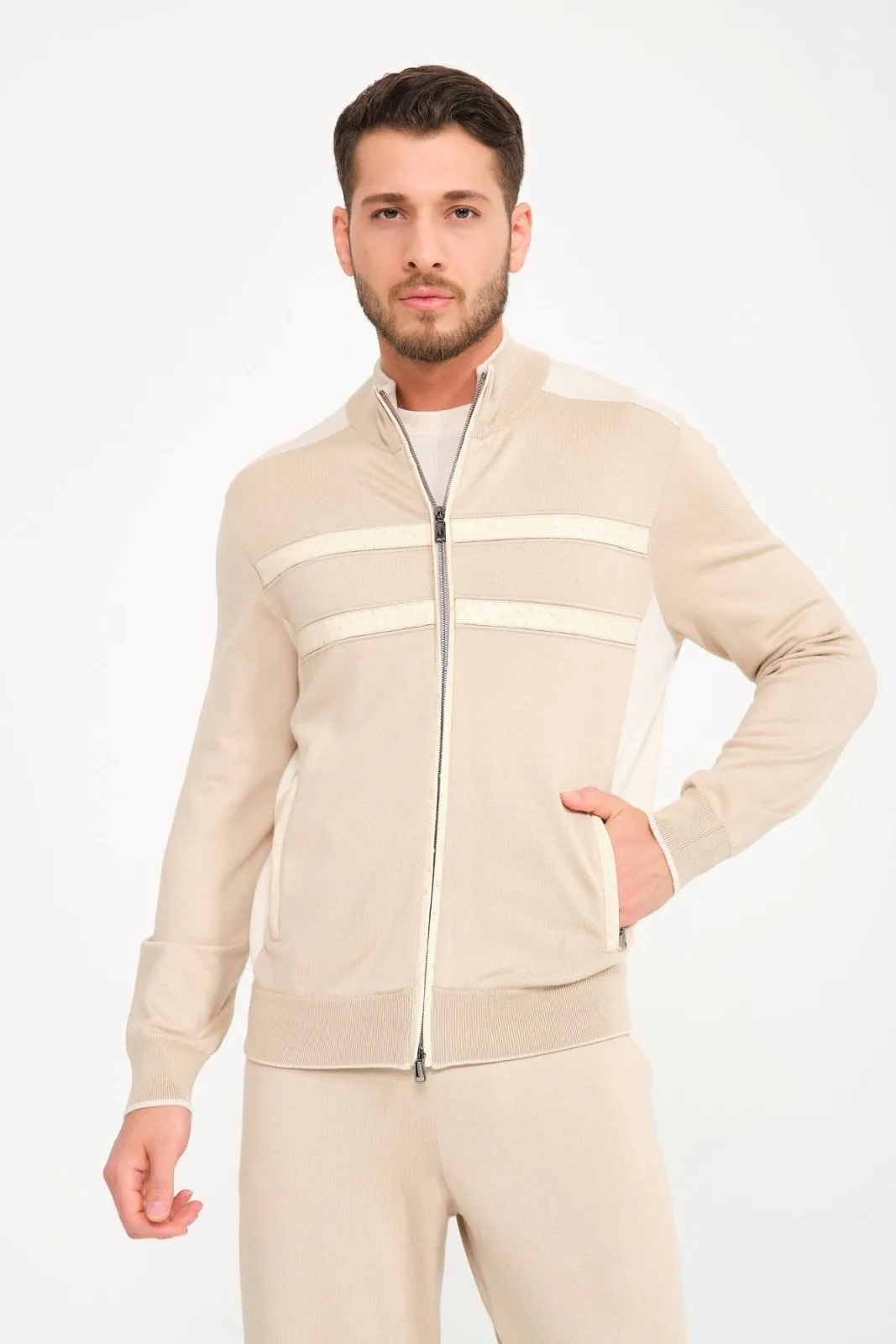 Beige Cashmere Suit & Pants Set