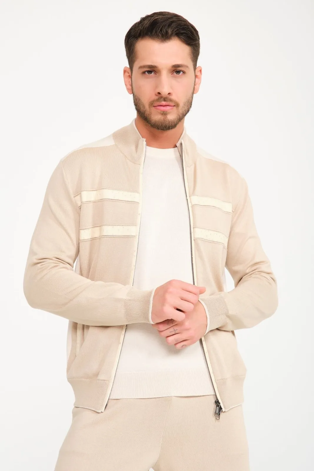 Beige Cashmere Suit & Pants Set