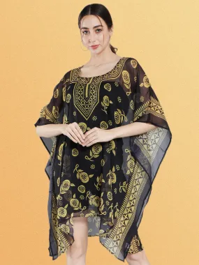 Black Midi Kaftan Dress
