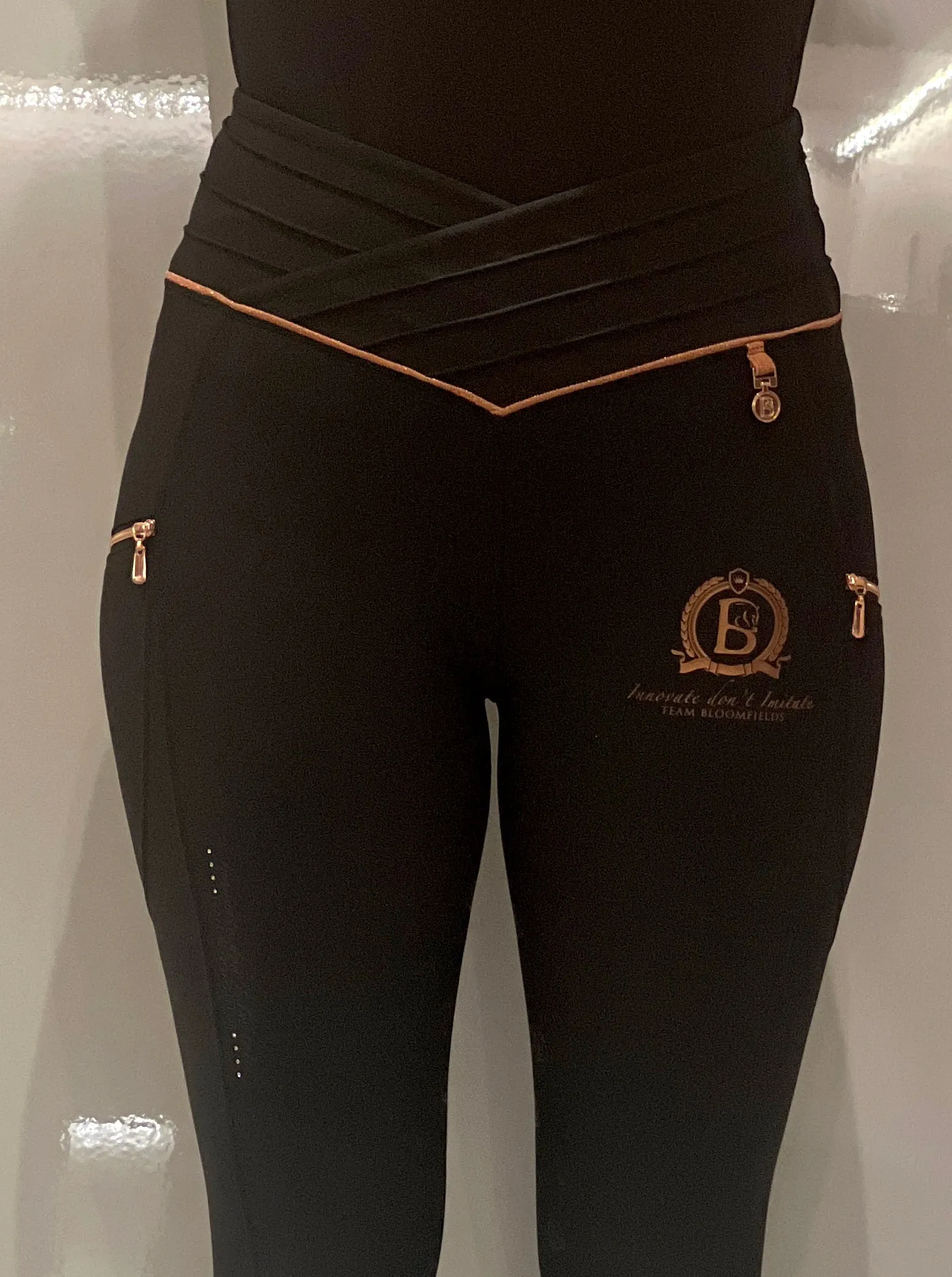 BLOOMFIELDS PLEATED ADULTS RIDING LEGGINGS BLACK