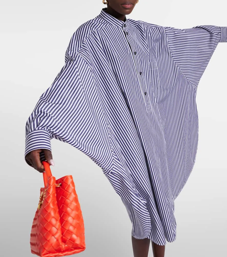 Bottega Veneta Striped cotton poplin shirt dress