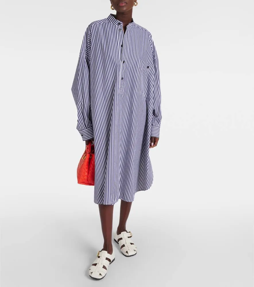 Bottega Veneta Striped cotton poplin shirt dress