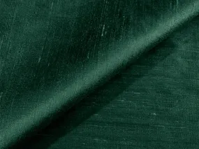 Bottle Green Plain Bangalore Raw Silk Fabric