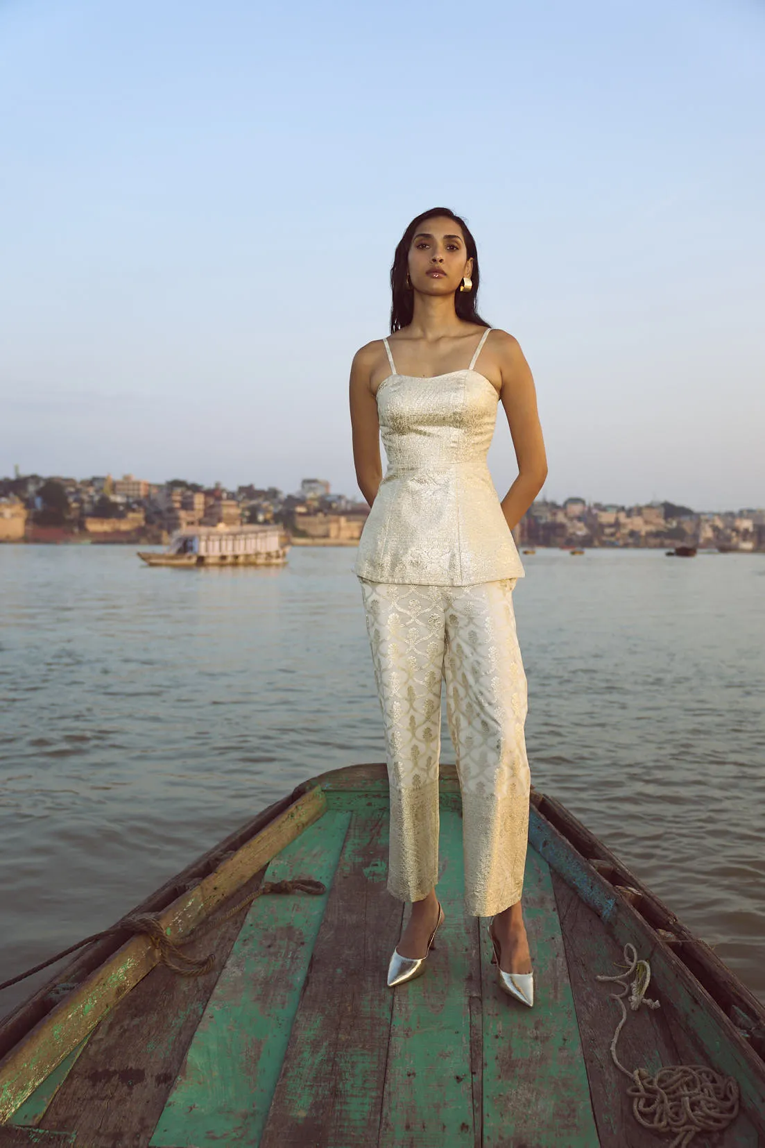 Brocade Wide Legged Pant