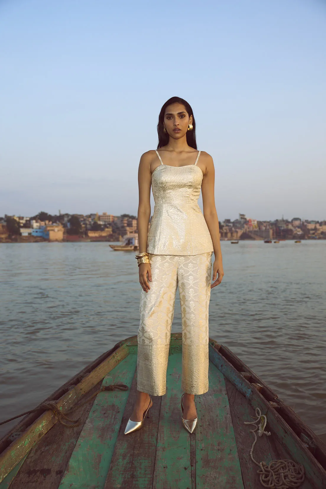 Brocade Wide Legged Pant