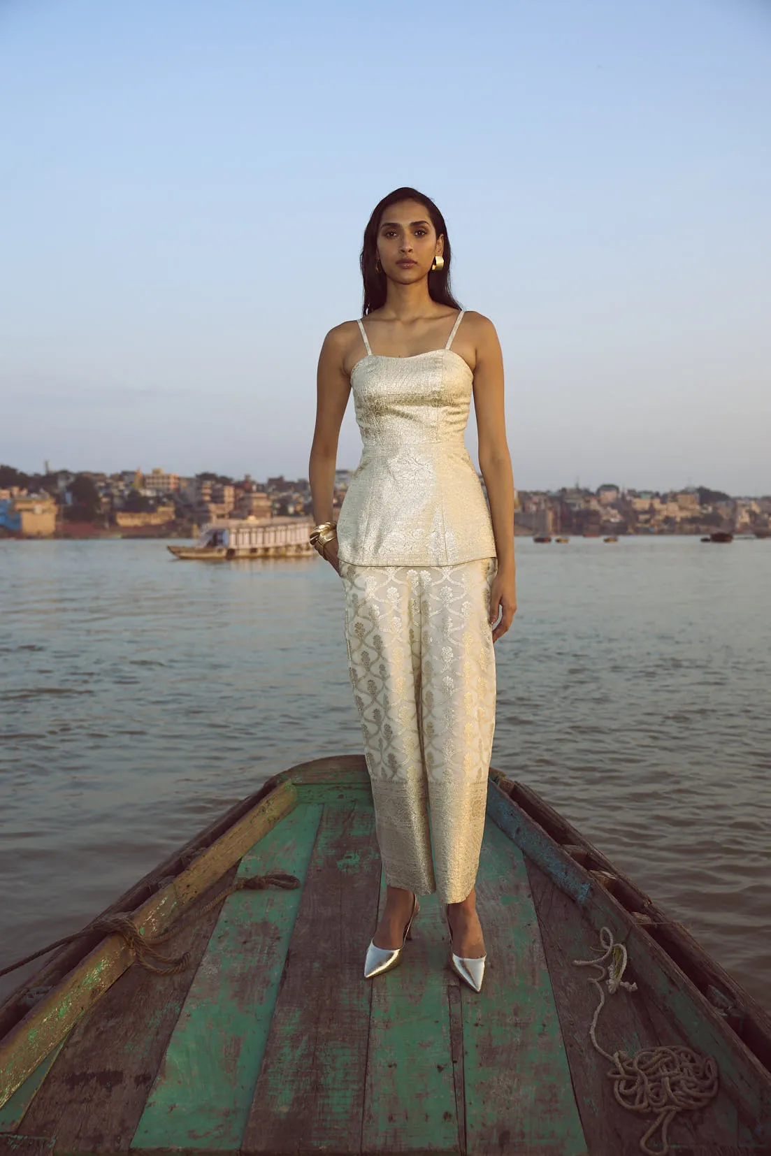 Brocade Wide Legged Pant