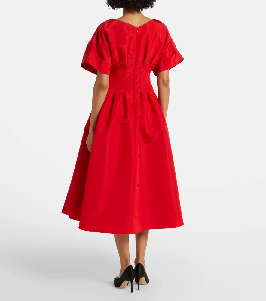 Carolina Herrera Gathered silk midi dress