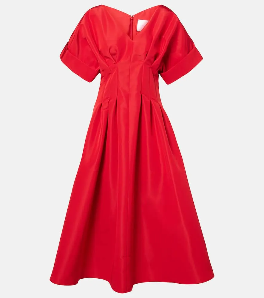 Carolina Herrera Gathered silk midi dress