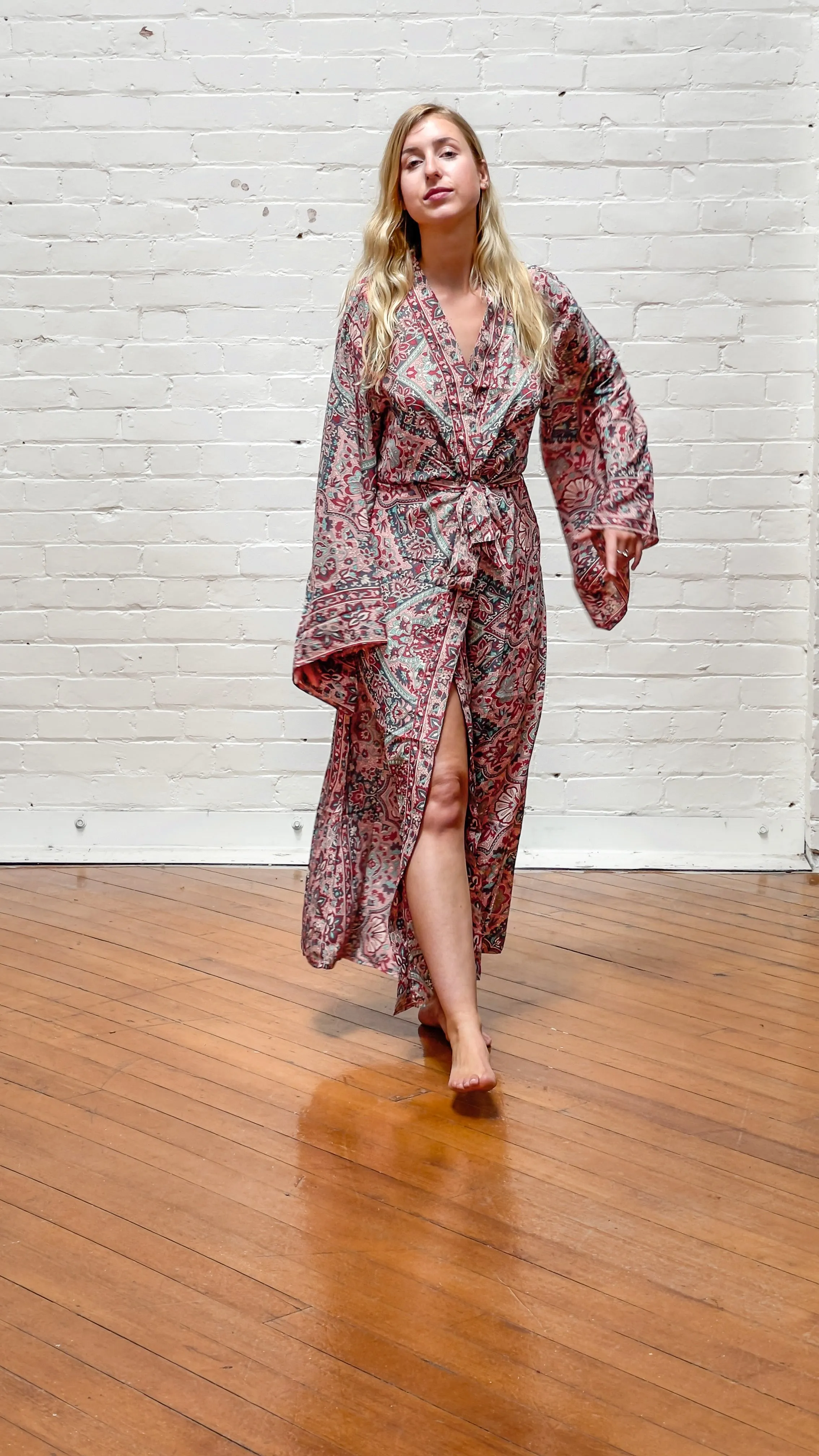 Celeste Silky Tile Kimono