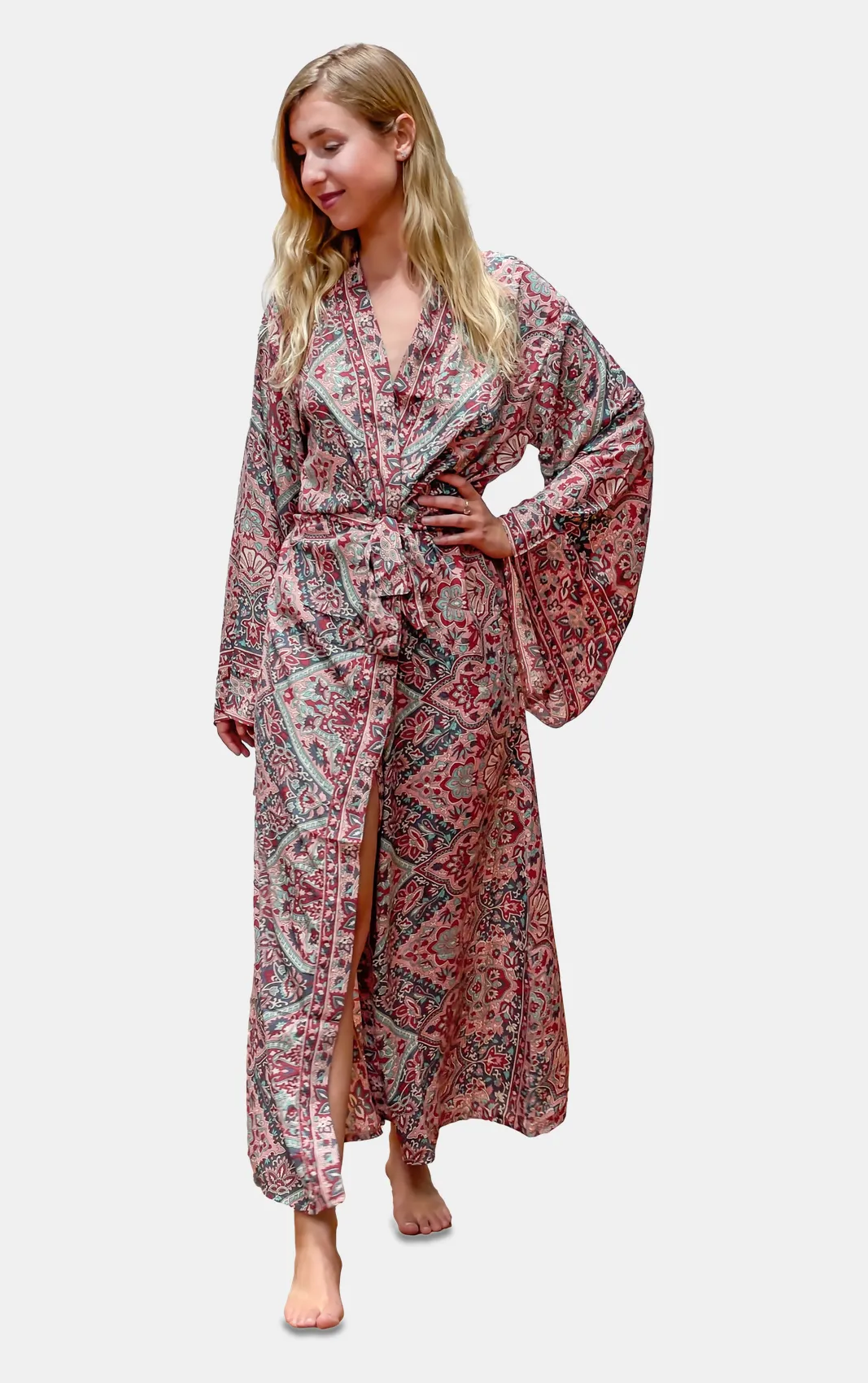 Celeste Silky Tile Kimono