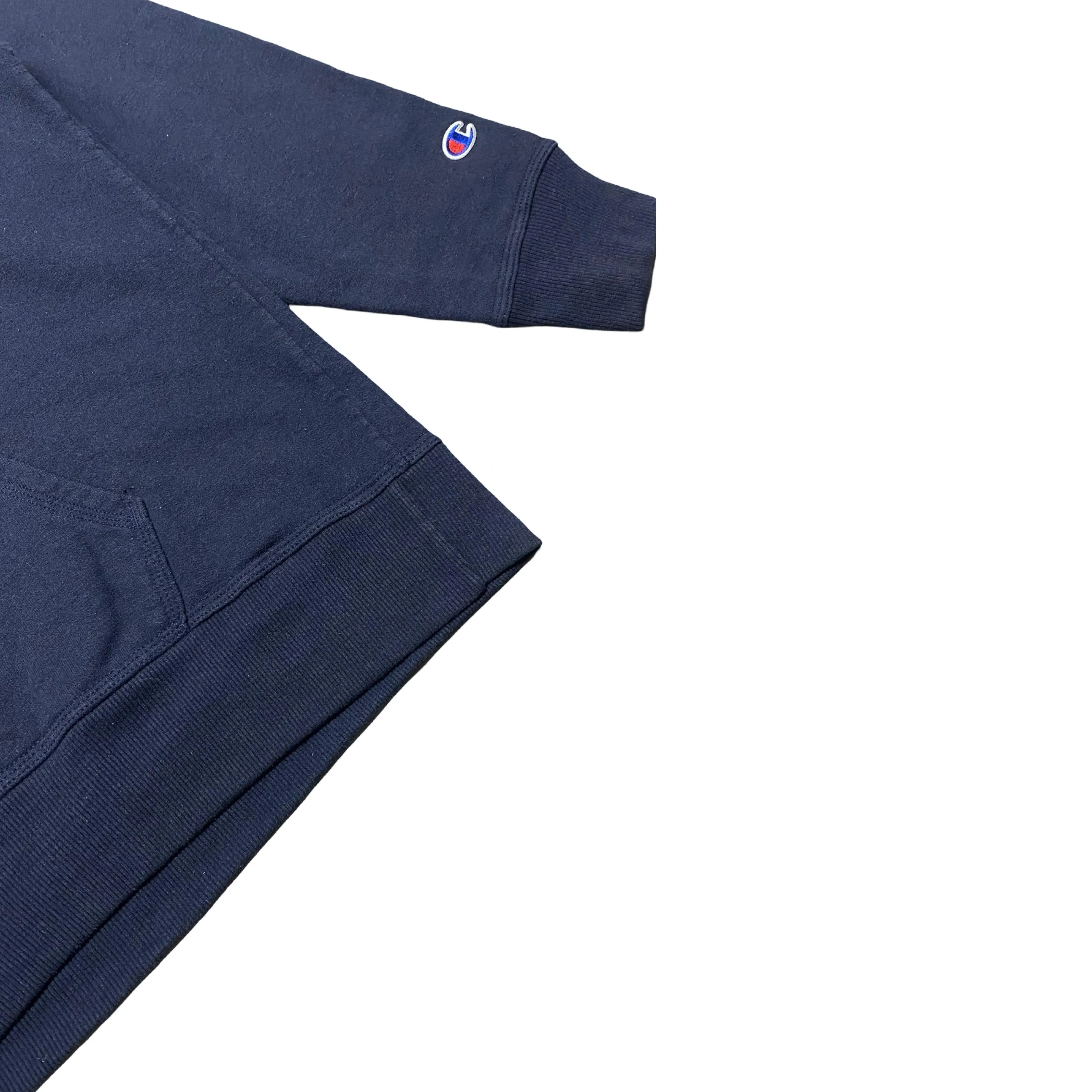 Champion Blue Hoodie with Subtle Branding | Extra Large