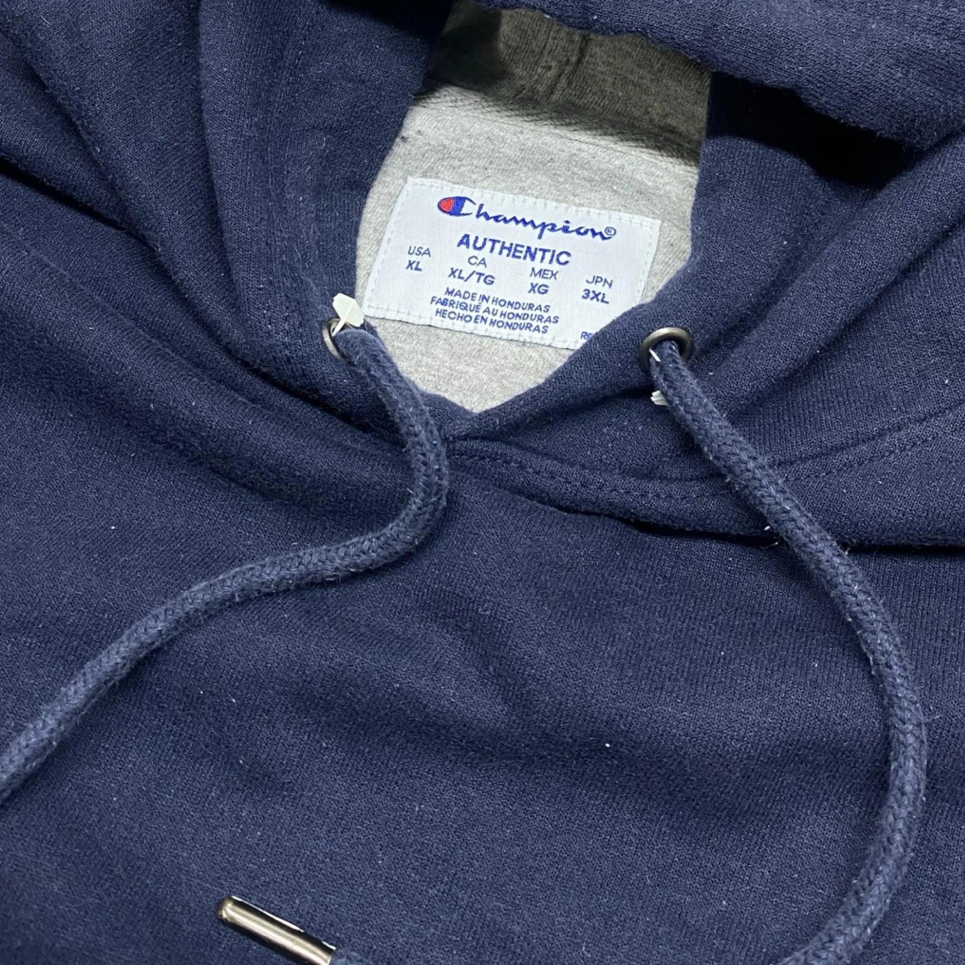 Champion Blue Hoodie with Subtle Branding | Extra Large