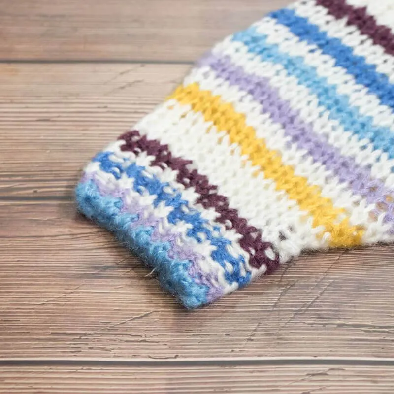 Colorblock Striped Knit Cardigan Sweater