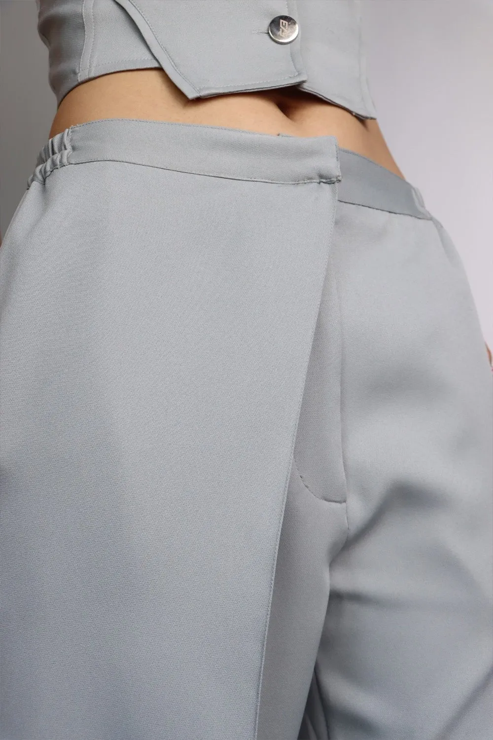 Cool Grey Off-Balance Wide Legged Pants