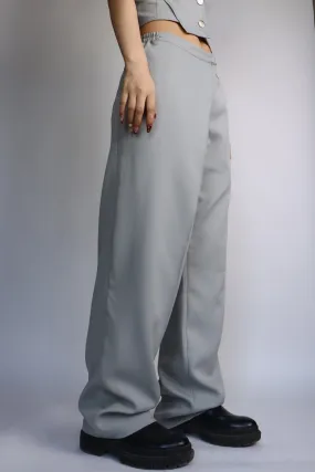 Cool Grey Off-Balance Wide Legged Pants