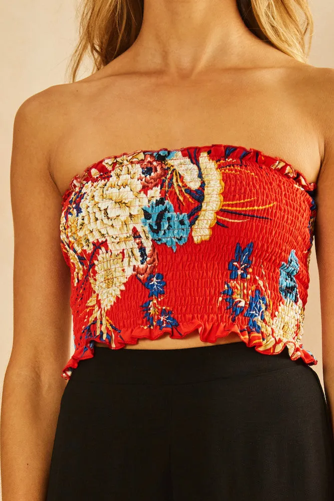 Corsica Crop Top Red