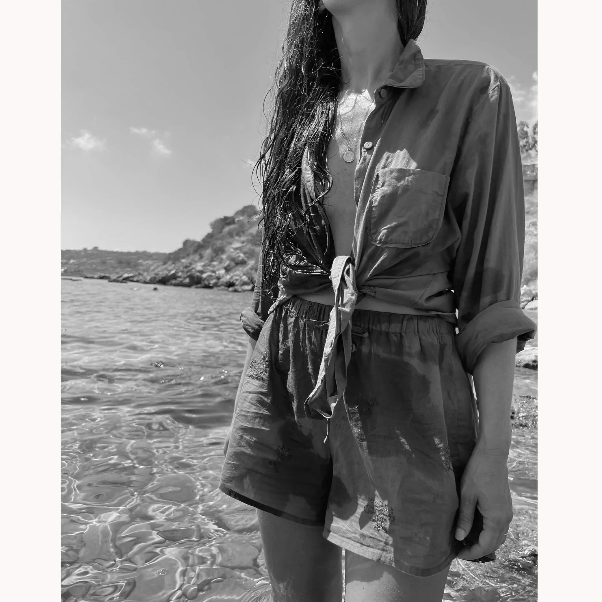 Cotton Voile Shirt in Ink