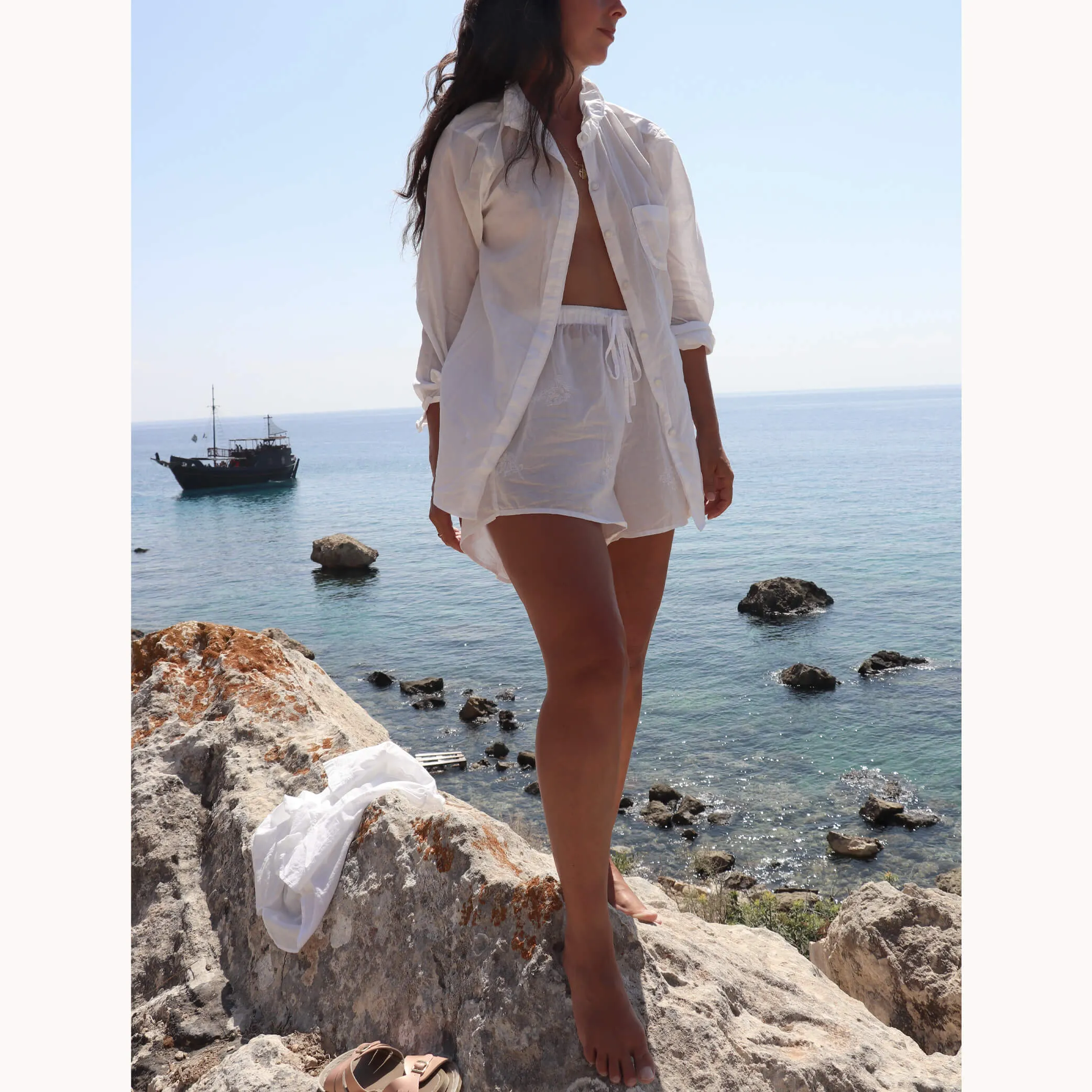 Cotton Voile Shirt in Ink