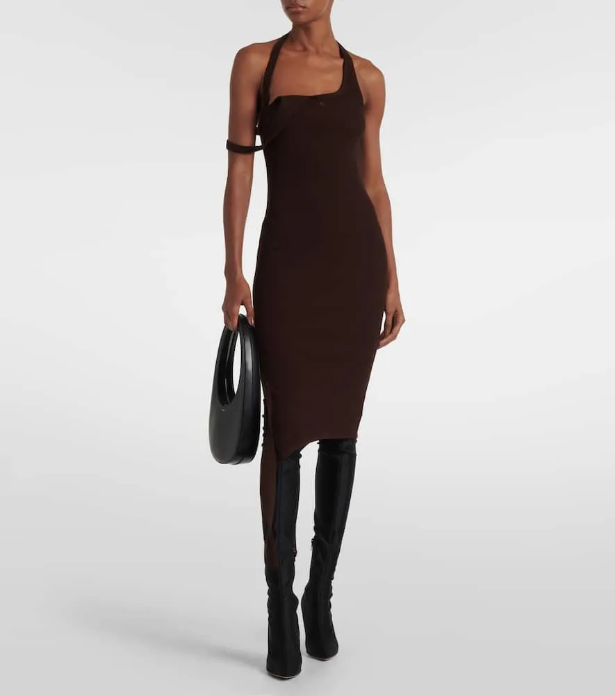 Courreges Undressed ribbed-knit midi dress