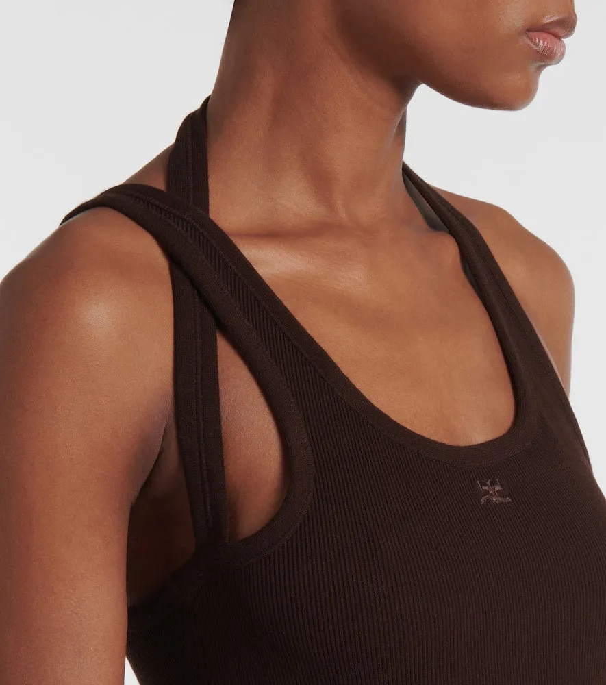 Courreges Undressed ribbed-knit midi dress
