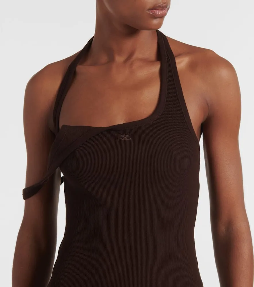 Courreges Undressed ribbed-knit midi dress