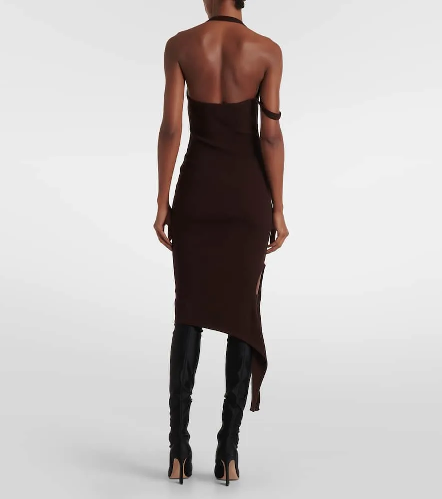 Courreges Undressed ribbed-knit midi dress
