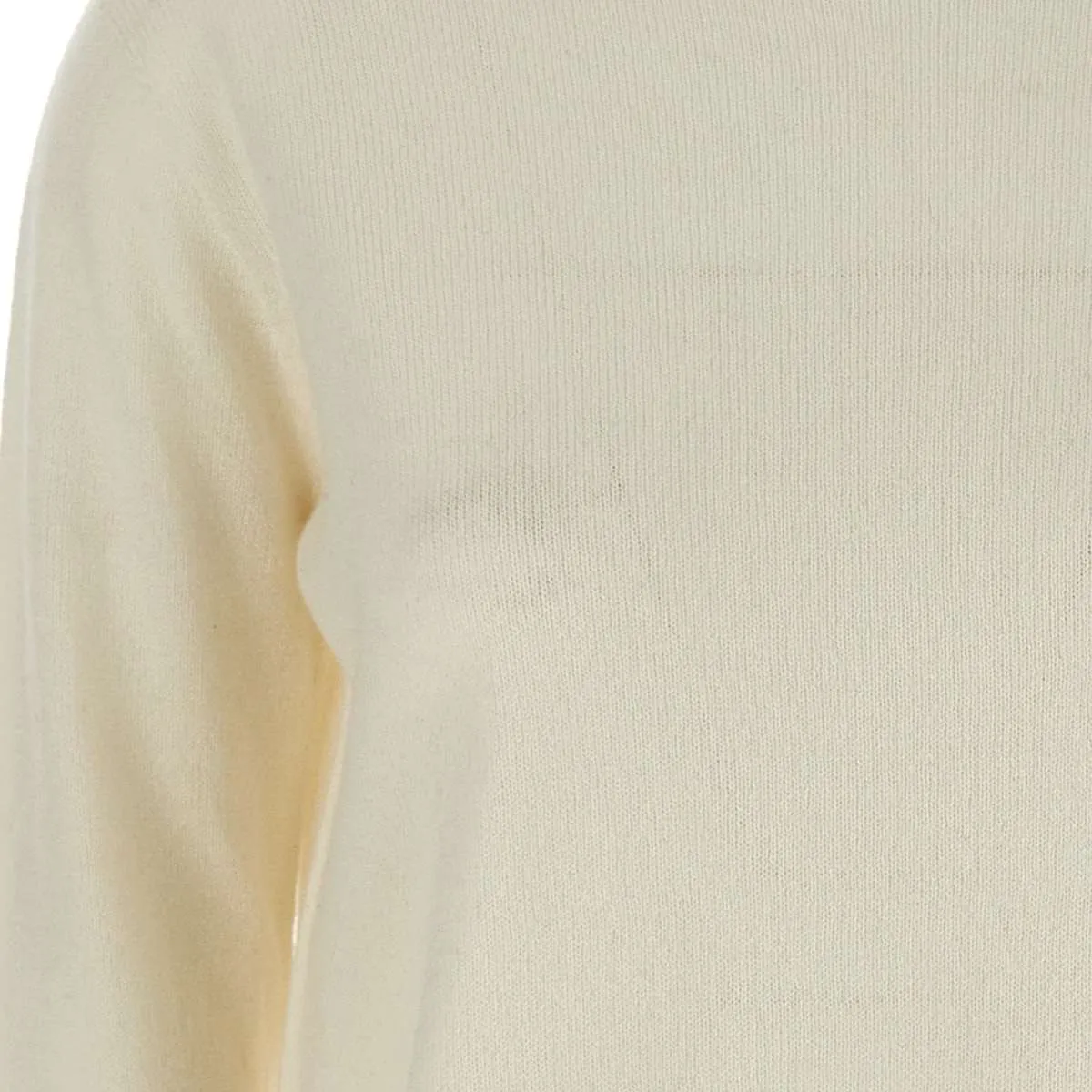 Cream Cashmere Sweater with Side Slits