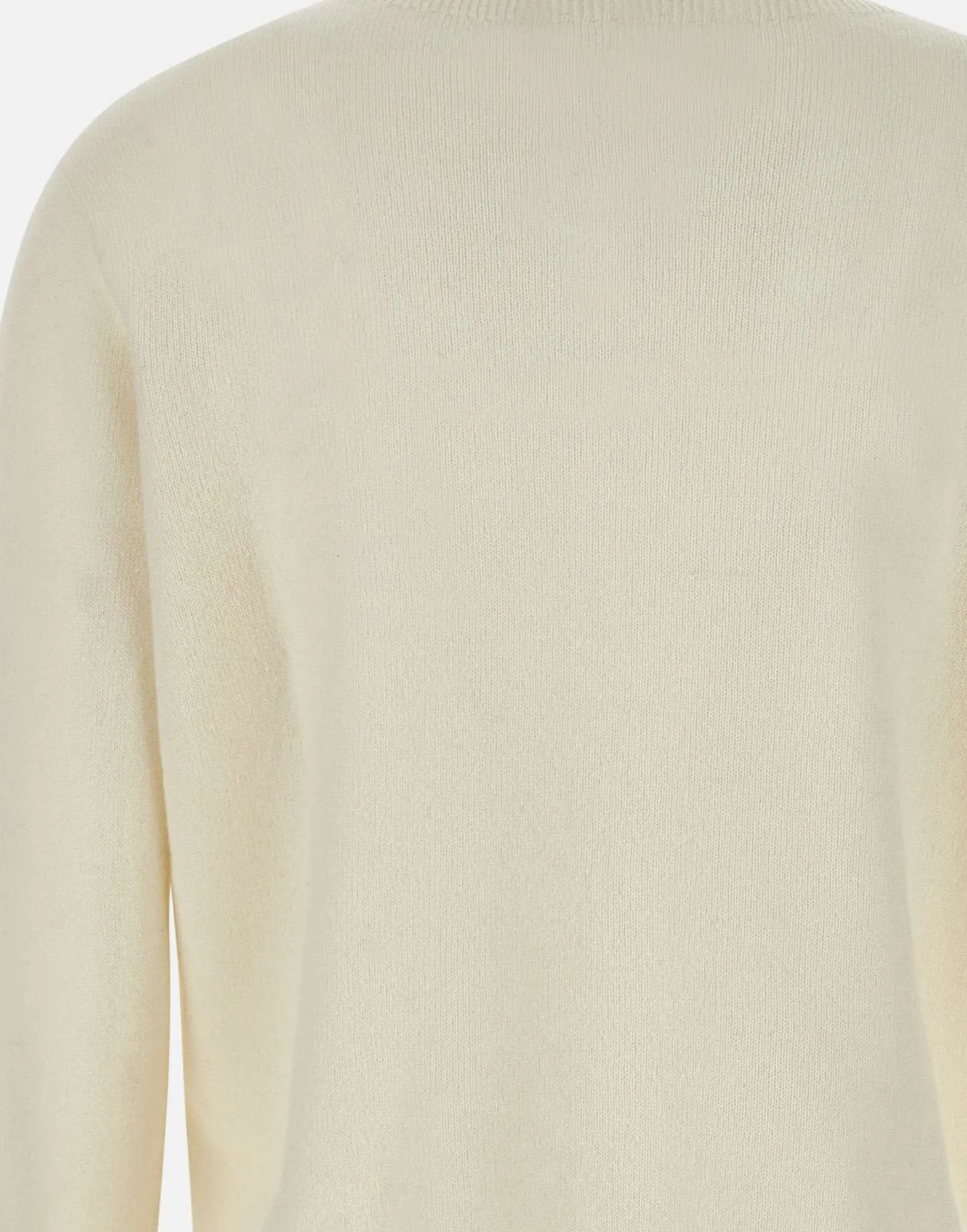 Cream Cashmere Sweater with Side Slits