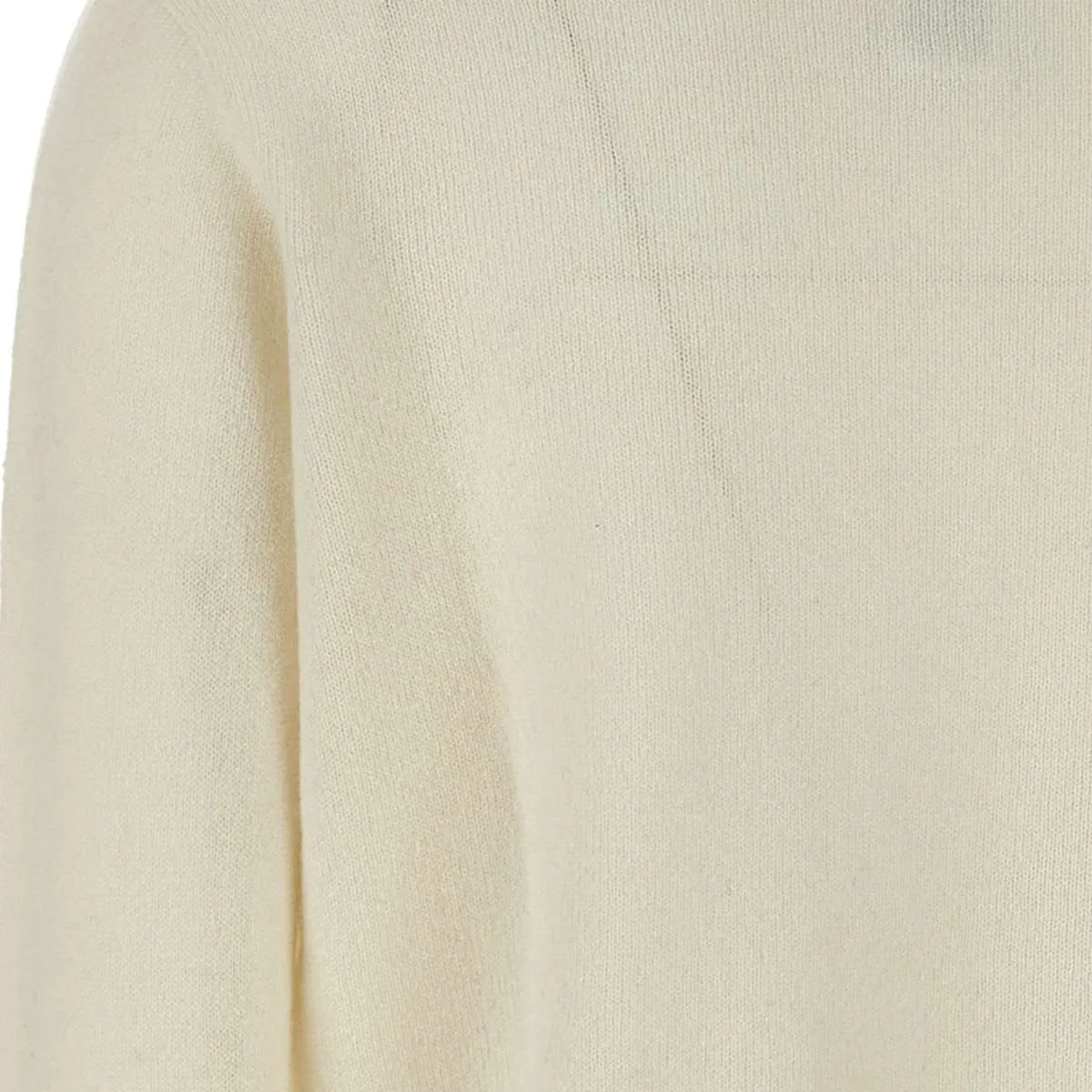 Cream Cashmere Sweater with Side Slits