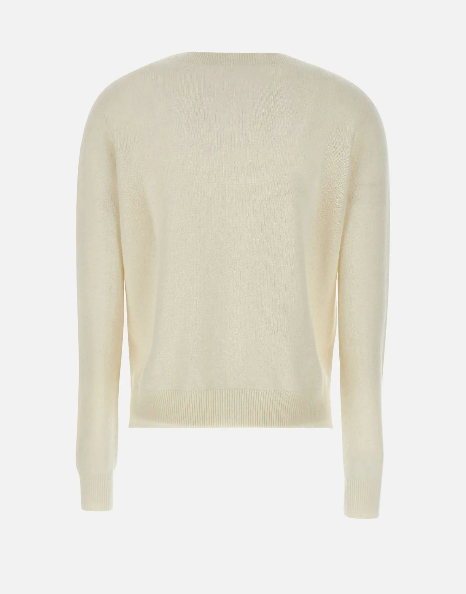 Cream Cashmere Sweater with Side Slits