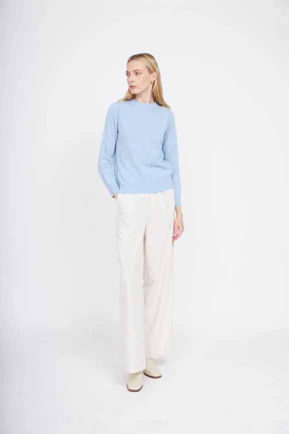 Crewneck Cashmere Sweater - Arctic Blue