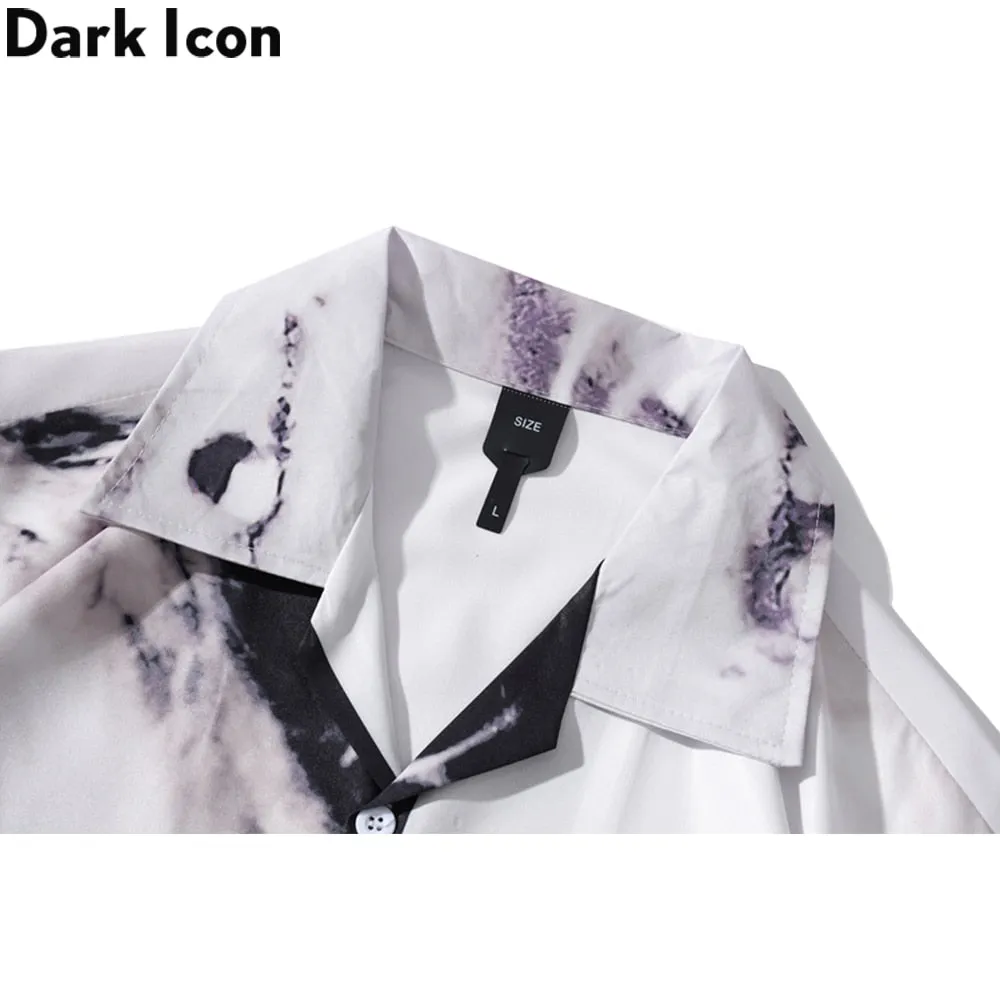 Dark Icon Vintage Street Men's Shirts Short Sleeve Summer Thin Material Hawaiian Shirt