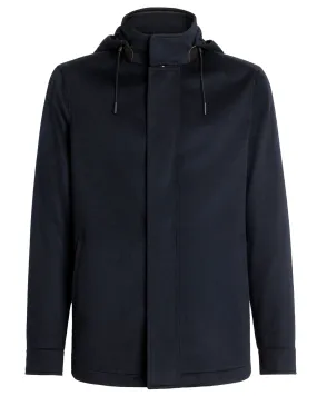 Dark Navy Oasi Cashmere Hooded Jacket