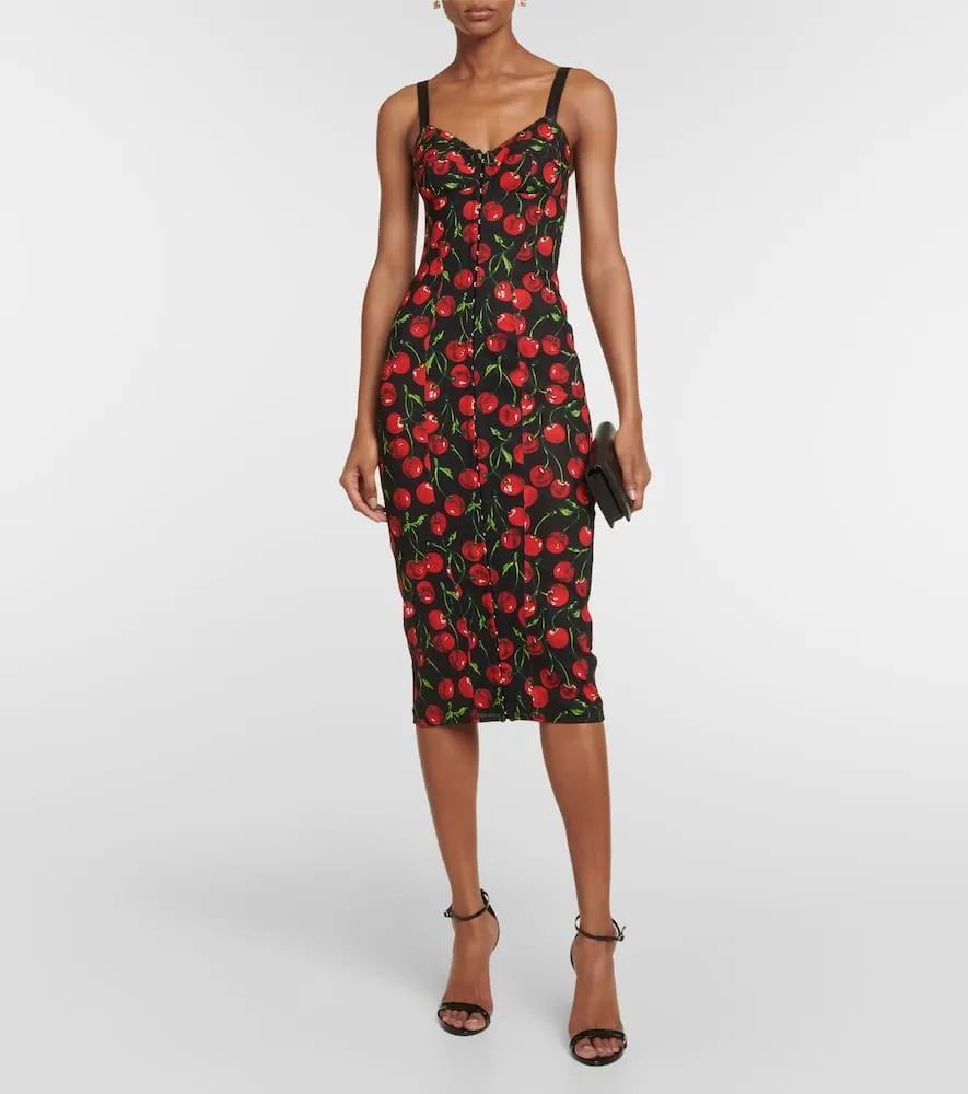 Dolce&Gabbana Cherry bustier midi dress