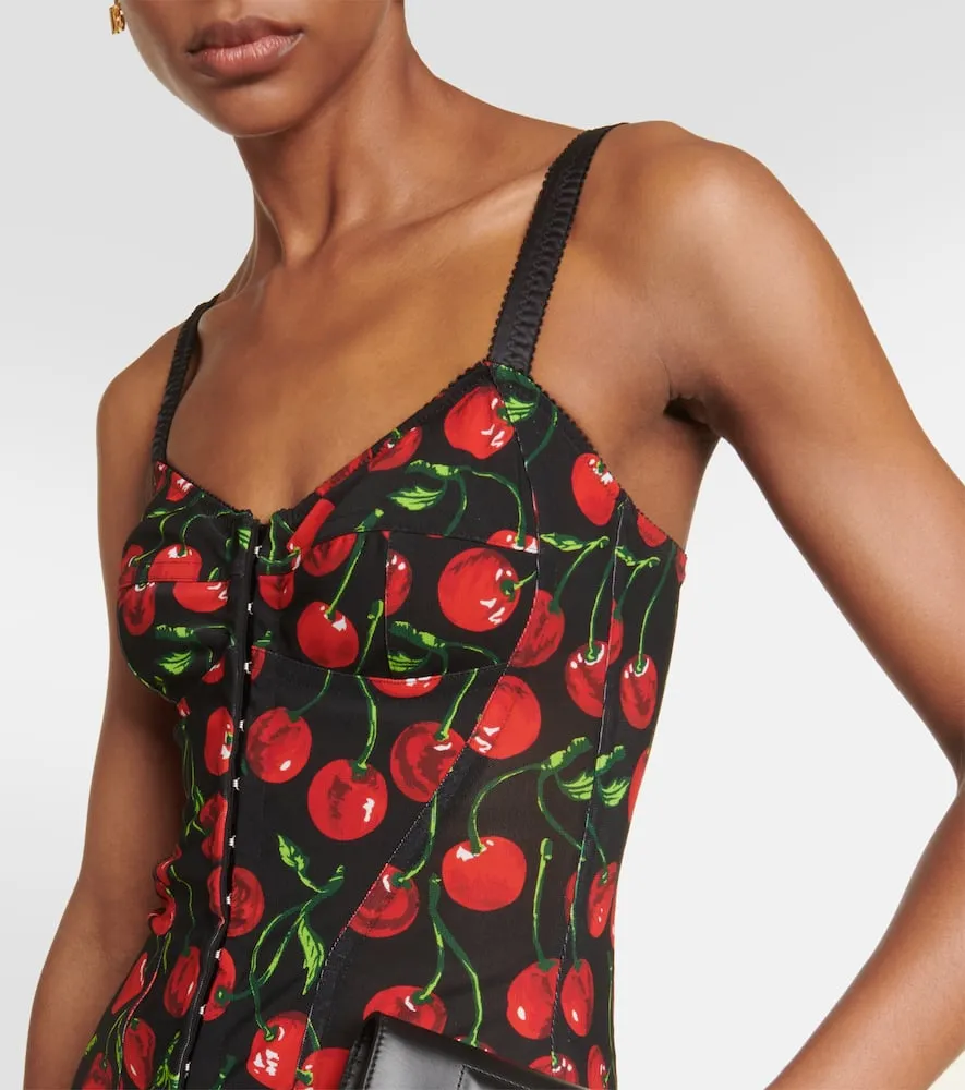 Dolce&Gabbana Cherry bustier midi dress