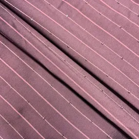 Dusty Pink Stripes Butti Rangila Sequence Silk Fabric (Wholesale)