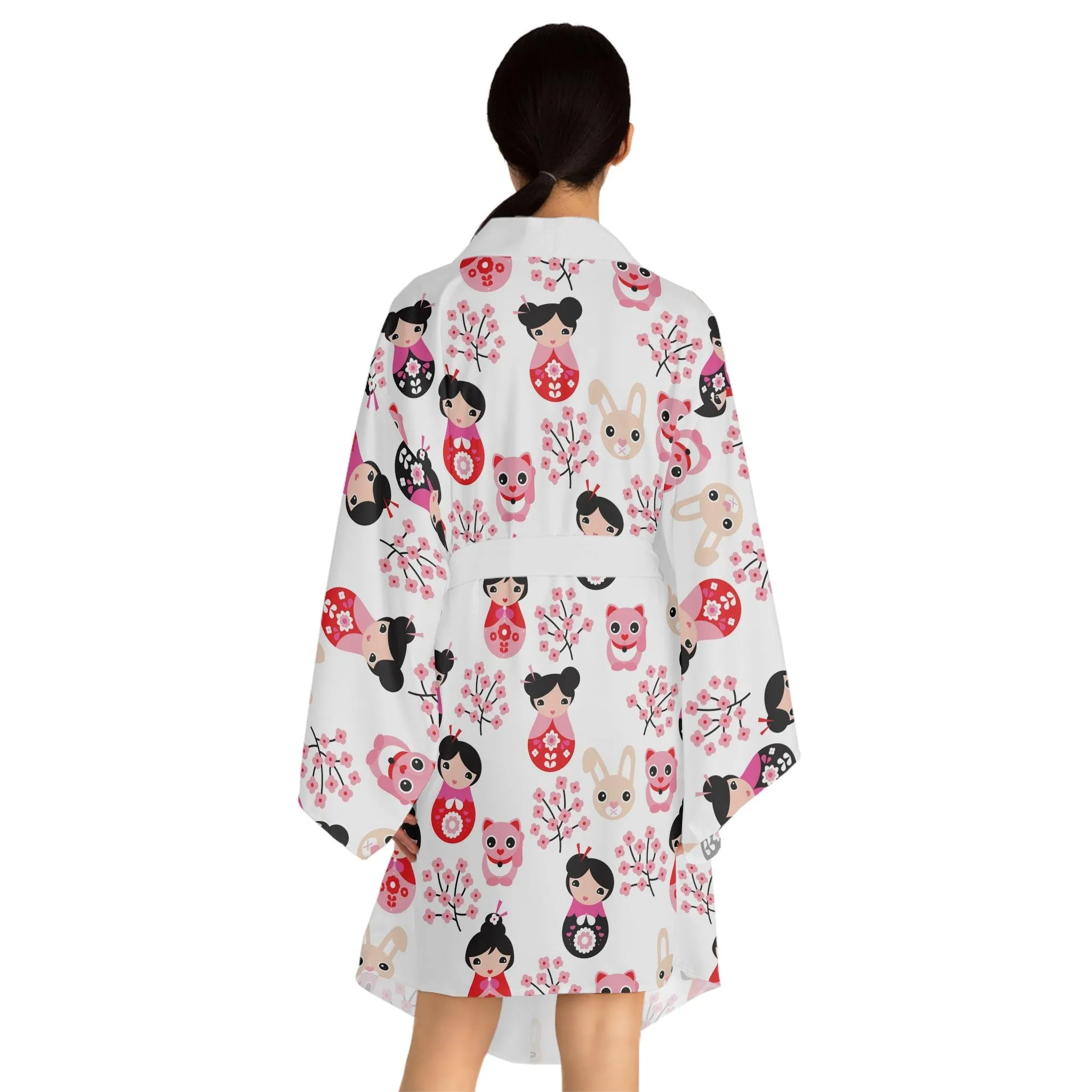 Elegant Geisha Bell Sleeve Kimono Robe