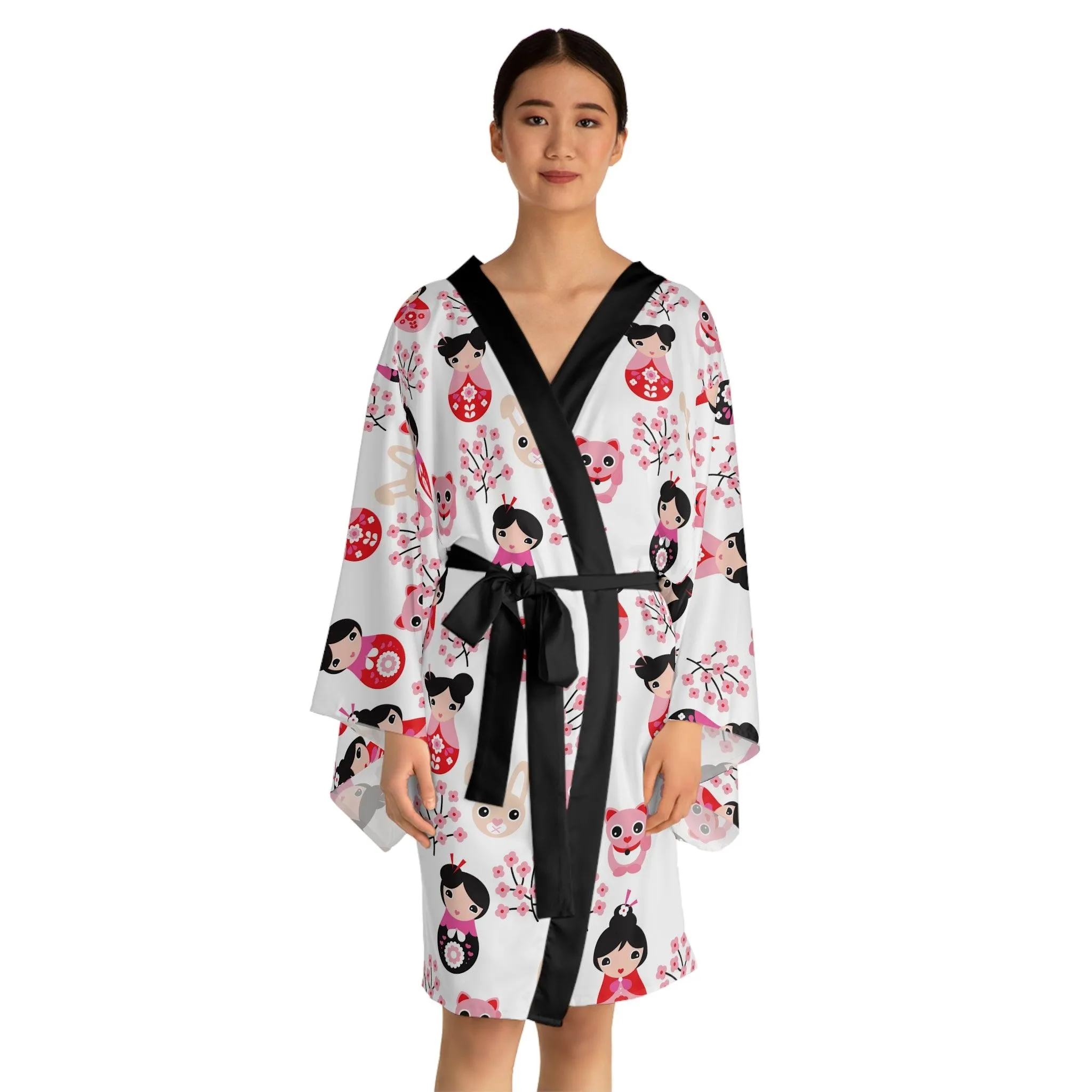 Elegant Geisha Bell Sleeve Kimono Robe