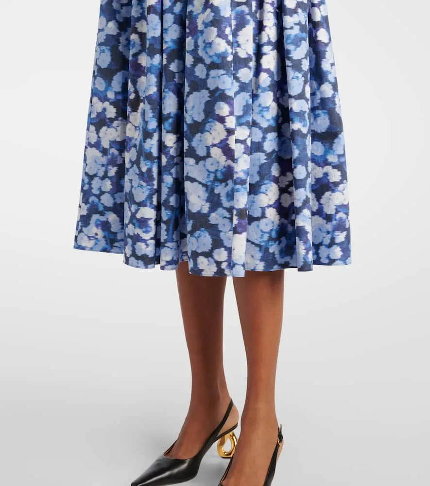 Erdem Floral-appliqu√É¬© ruffled cotton cocktail dress